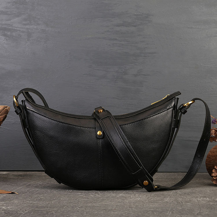 Li Ji | Original handmade genuine leather | Simple and high-end armpit dumpling bag No. 4085 