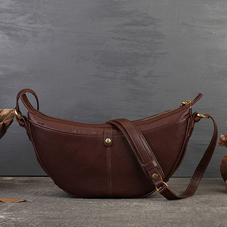 Li Ji | Original handmade genuine leather | Simple and high-end armpit dumpling bag No. 4085 