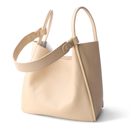 Li Ji | Original handmade leather | Soft and glutinous casual simple leather bucket bag No. 5126 