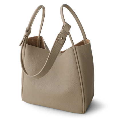 Li Ji | Original handmade leather | Soft and glutinous casual simple leather bucket bag No. 5126 