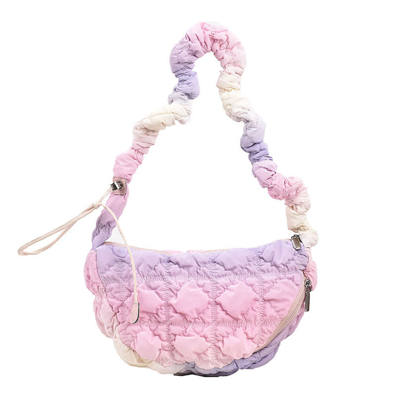 Li Ji | Original handmade genuine leather | Korean version of street rainbow bubble cloud bag No. 5165 