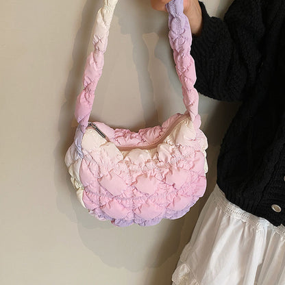 Li Ji | Original handmade genuine leather | Korean version of street rainbow bubble cloud bag No. 5165 