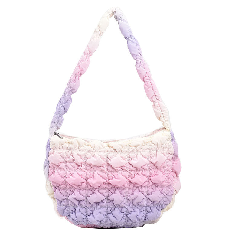 Li Ji | Original handmade genuine leather | Korean version of street rainbow bubble cloud bag No. 5165 