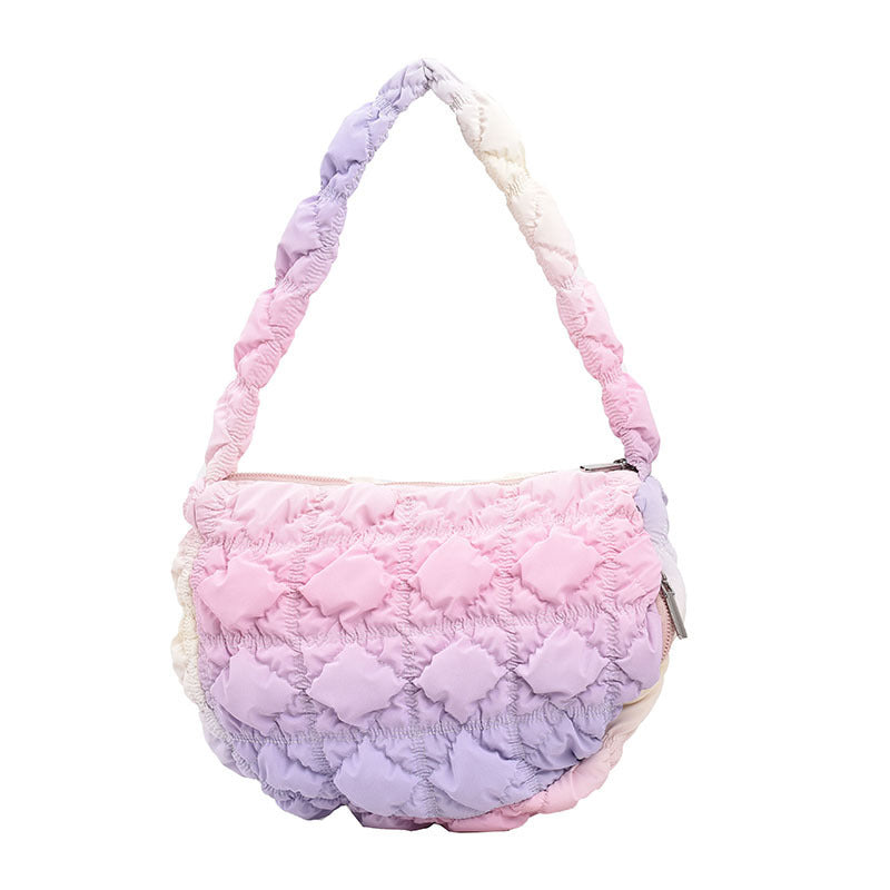 Li Ji | Original handmade genuine leather | Korean version of street rainbow bubble cloud bag No. 5165 