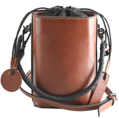 Li Ji | Original handmade genuine leather | Uniquely designed handmade cow leather drawstring bag No. 568 