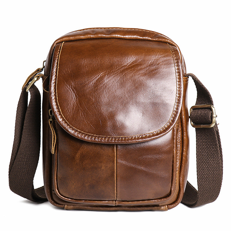 Li Ji | Original handmade genuine leather | Simple first-layer cowhide shoulder bag No. 63-2 