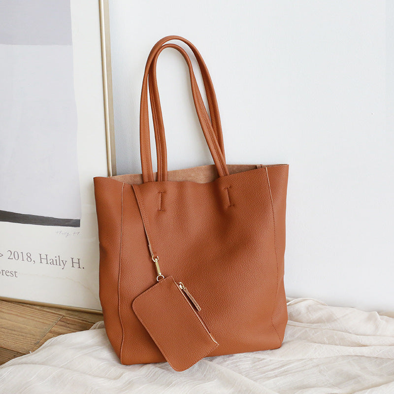 Li Ji | Original handmade leather | First-layer cowhide simple tote bag No. 6513C 