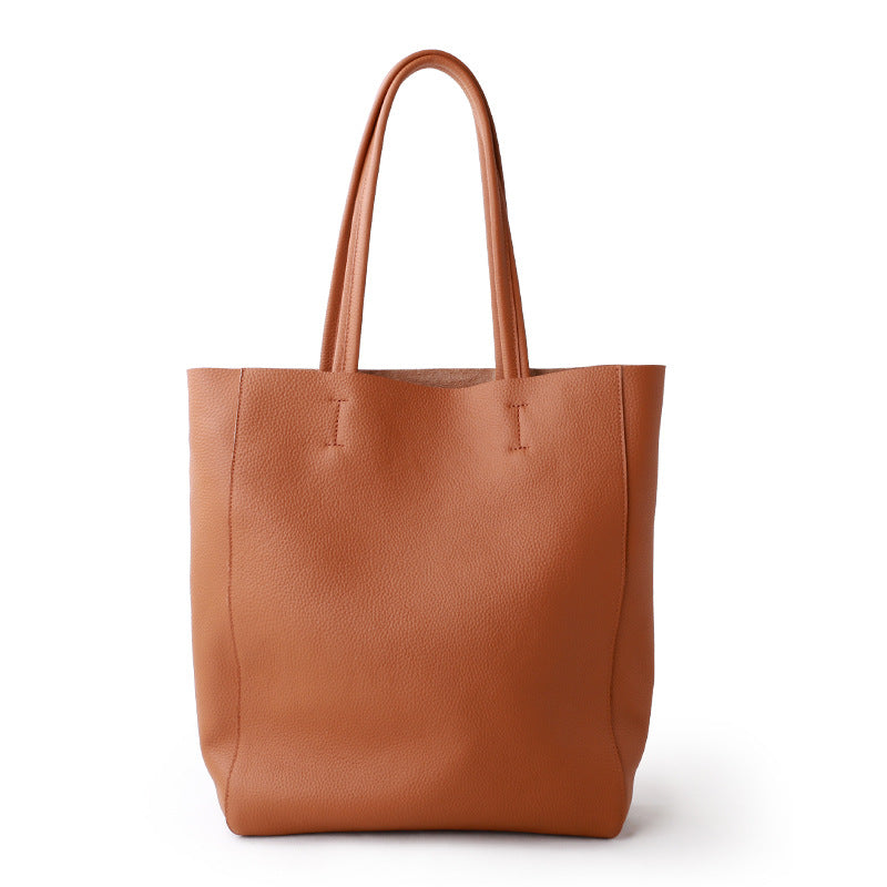 Li Ji | Original handmade leather | First-layer cowhide simple tote bag No. 6513C 