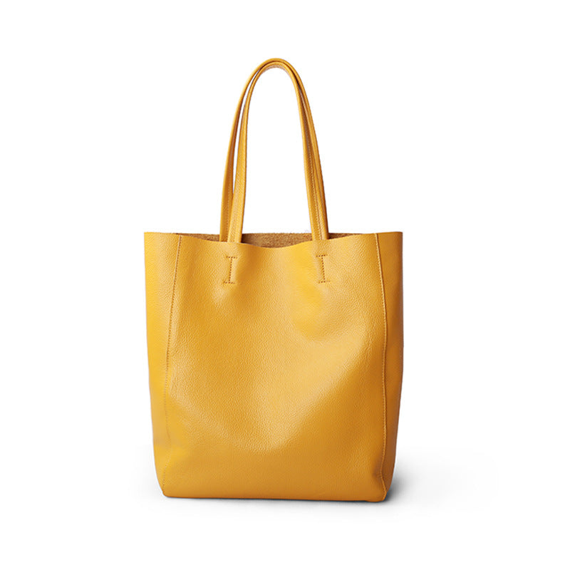 Li Ji | Original handmade leather | First-layer cowhide simple tote bag No. 6513C 