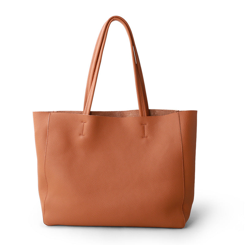 Li Ji | Original handmade leather | First-layer cowhide simple tote bag No. 6513C 