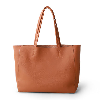 Li Ji | Original handmade leather | First-layer cowhide simple tote bag No. 6513C 