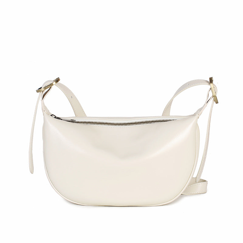 Li Ji | Original handmade genuine leather | Half-yen shaped hand-touched dumpling bag No. 6692 