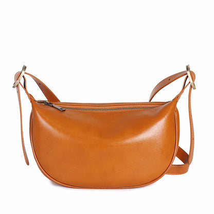 Li Ji | Original handmade genuine leather | Half-yen shaped hand-touched dumpling bag No. 6692 