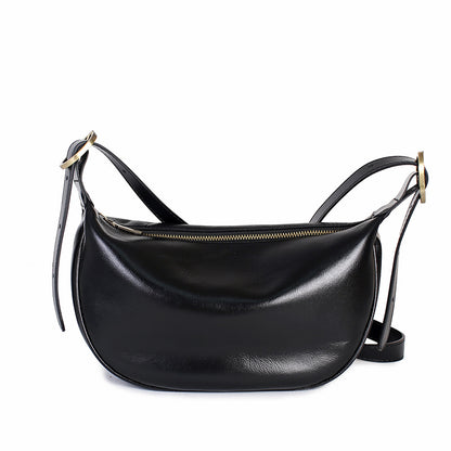 Li Ji | Original handmade genuine leather | Half-yen shaped hand-touched dumpling bag No. 6692 