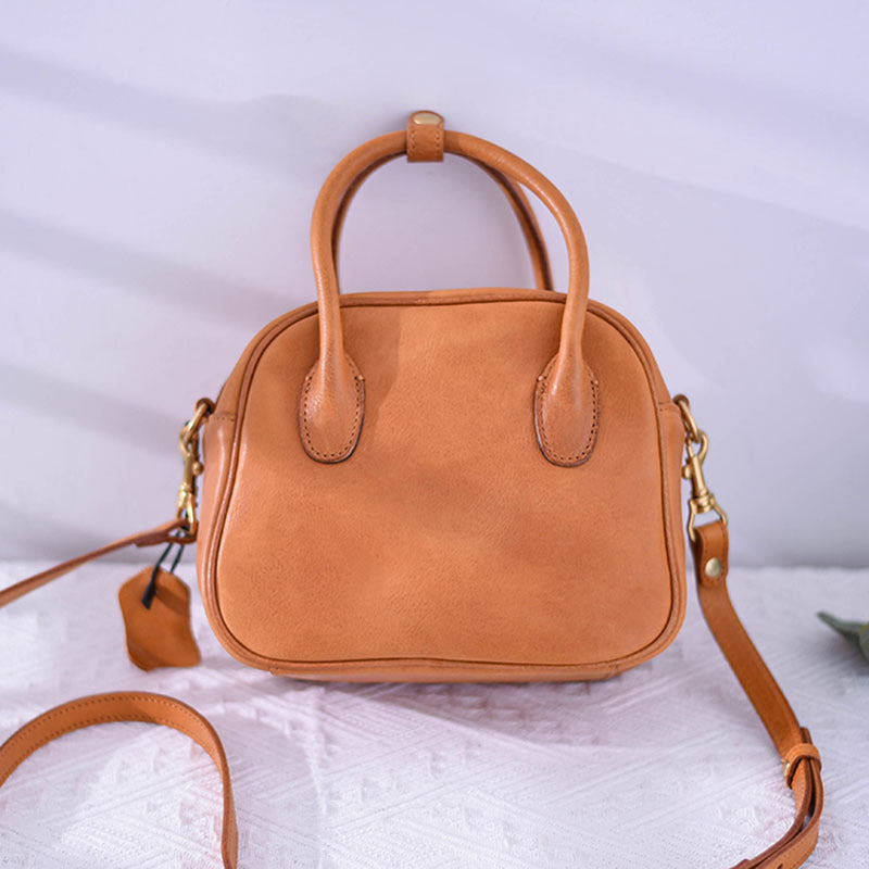 Li Ji | Original handmade leather | Simple design ~ Vegetable tanned leather handbag No. 69116 