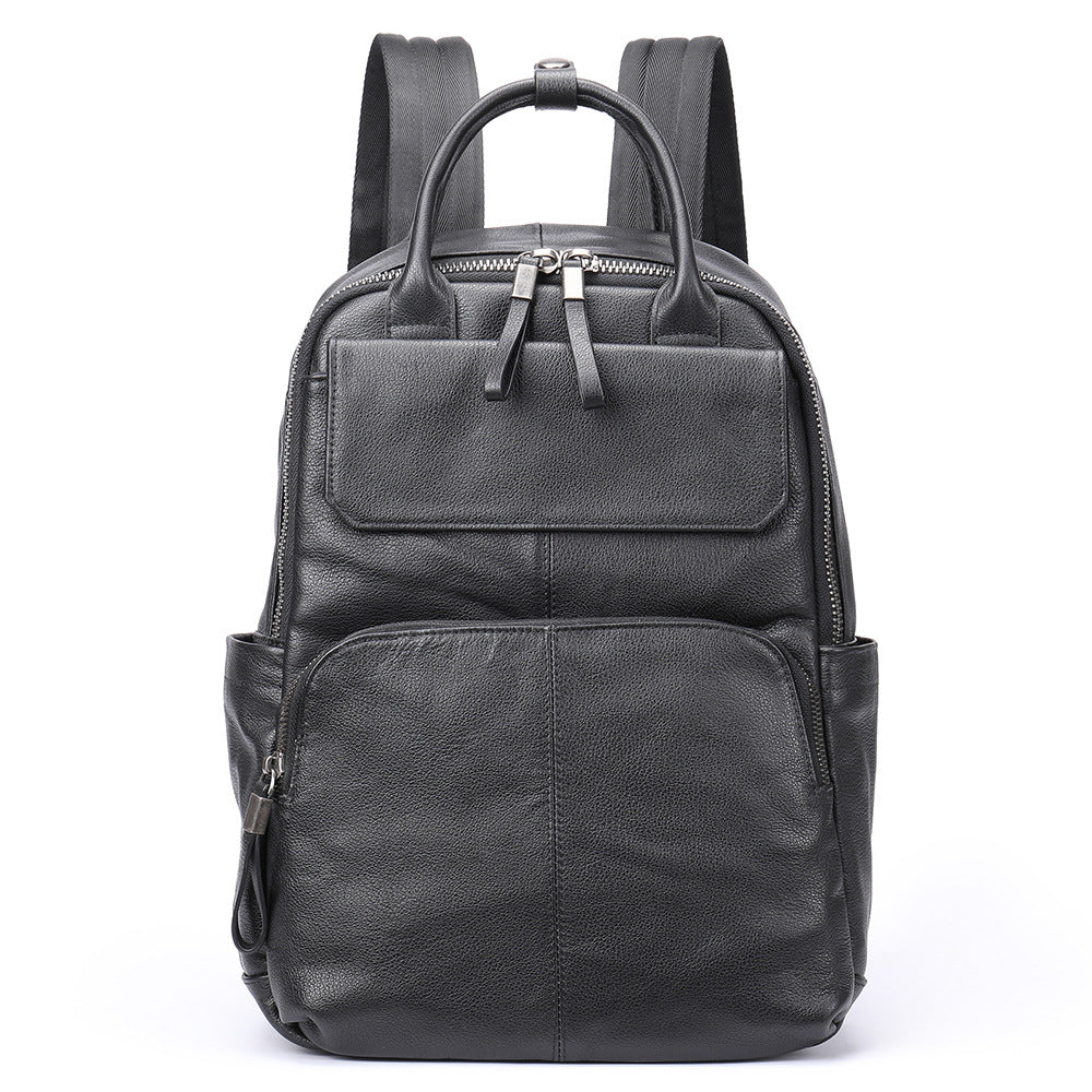 Li Ji | Original handmade genuine leather | Creative color-brushed first-layer leather simple backpack No. M816