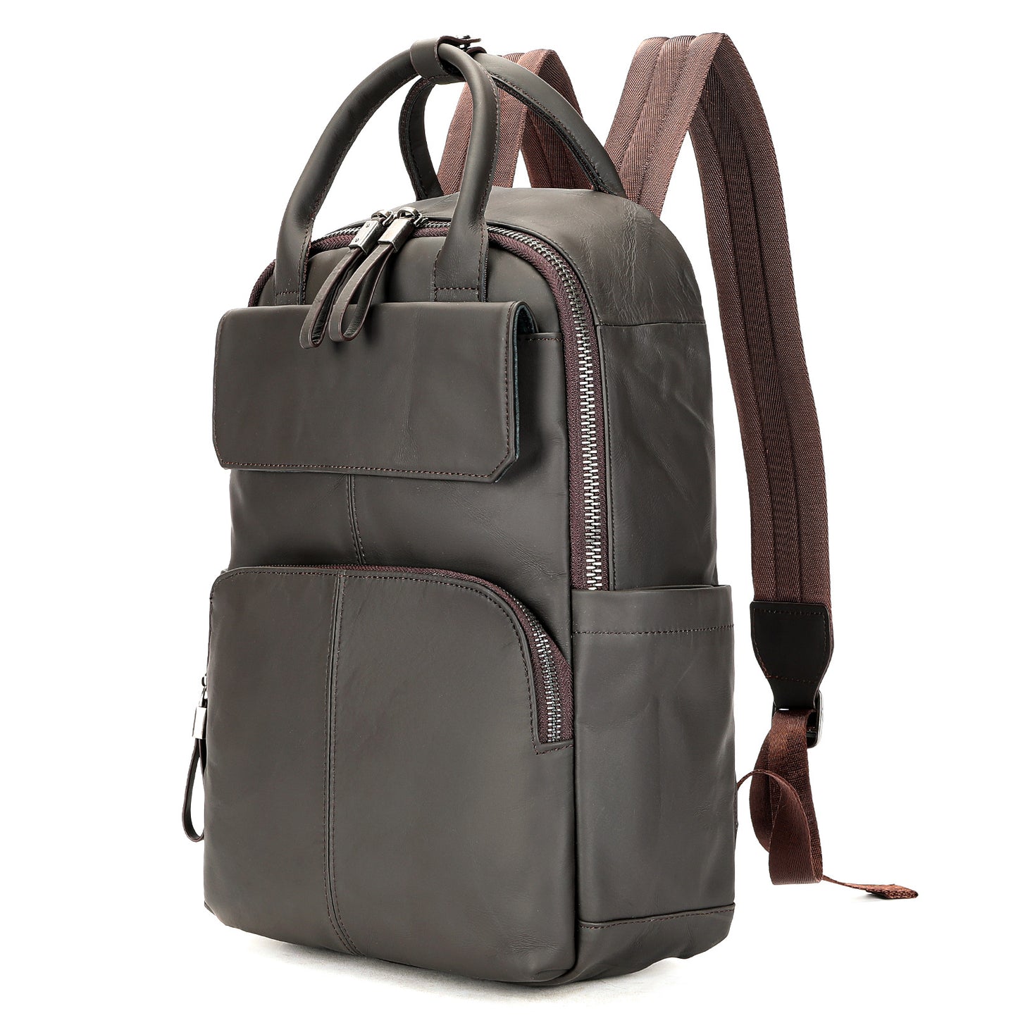 Li Ji | Original handmade genuine leather | Creative color-brushed first-layer leather simple backpack No. M816