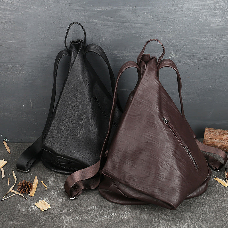 Li Ji | Original handmade leather | Retro style Wenqing first-layer leather backpack No. 8747 