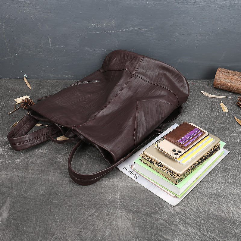 Li Ji | Original handmade leather | Retro style Wenqing first-layer leather backpack No. 8747 