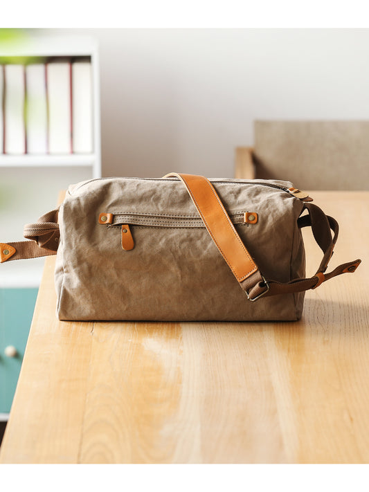 Li Ji | Original handmade leather | Horizontal sports and short trip canvas bag No. 88160