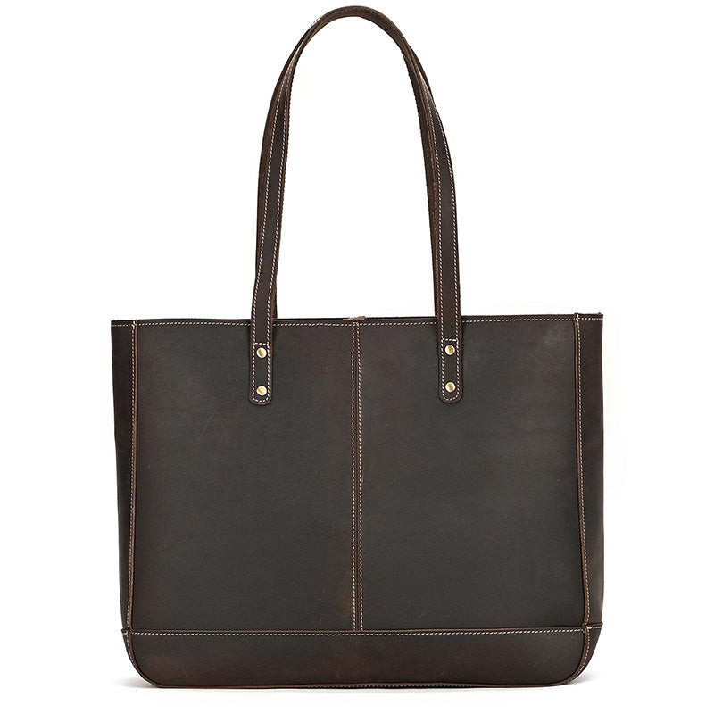 Li Ji | Original handmade genuine leather | Crazy horse leather gender-neutral large-capacity mother-in-law handbag No. 8820 