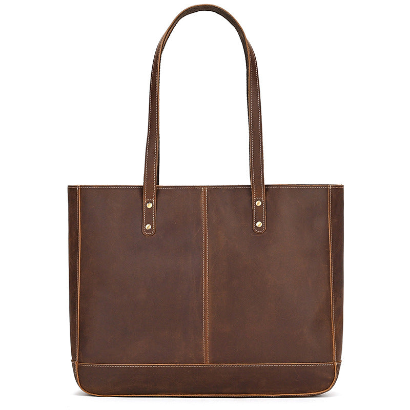 Li Ji | Original handmade genuine leather | Crazy horse leather gender-neutral large-capacity mother-in-law handbag No. 8820 