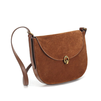 Li Ji | Original handmade genuine leather | Simple shape, plain color, suede armpit bag No. 8918 