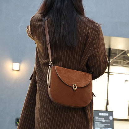 Li Ji | Original handmade genuine leather | Simple shape, plain color, suede armpit bag No. 8918 