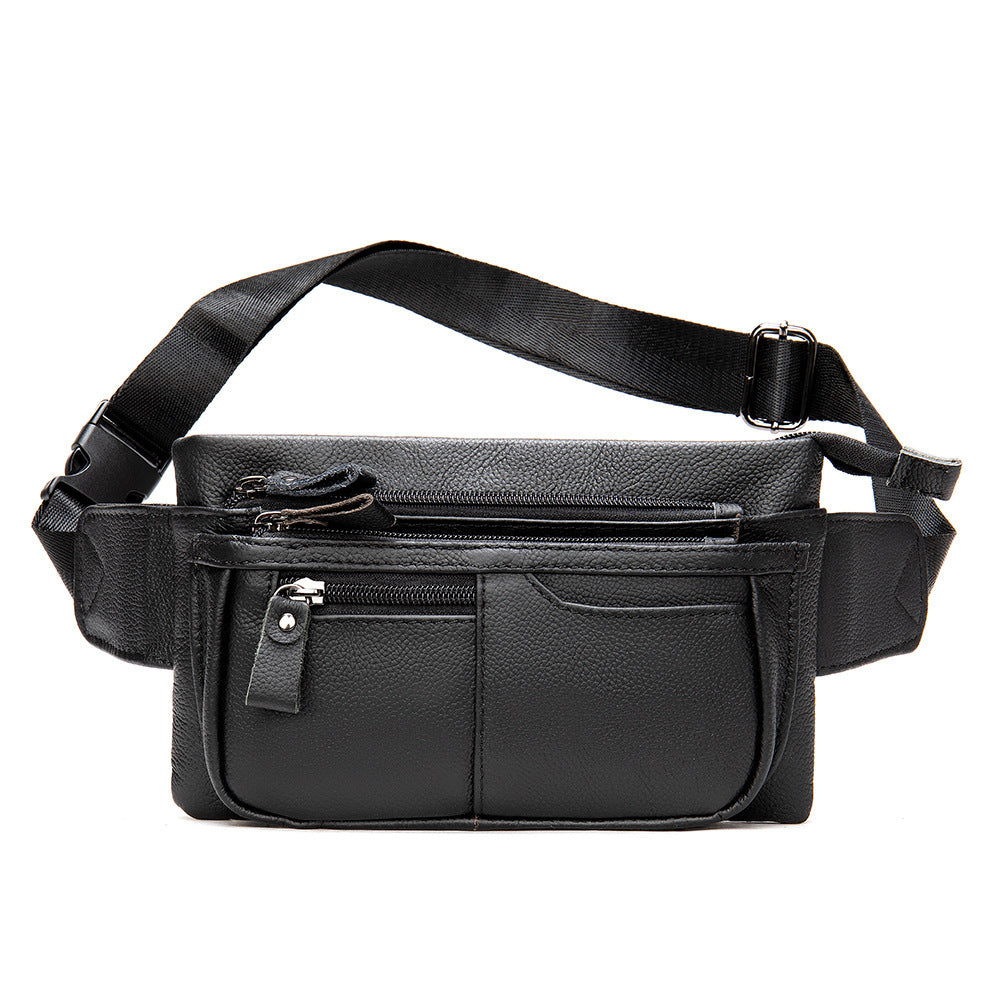 Li Ji | Original handmade genuine leather | Vintage free cutter functional waist bag No. 8953