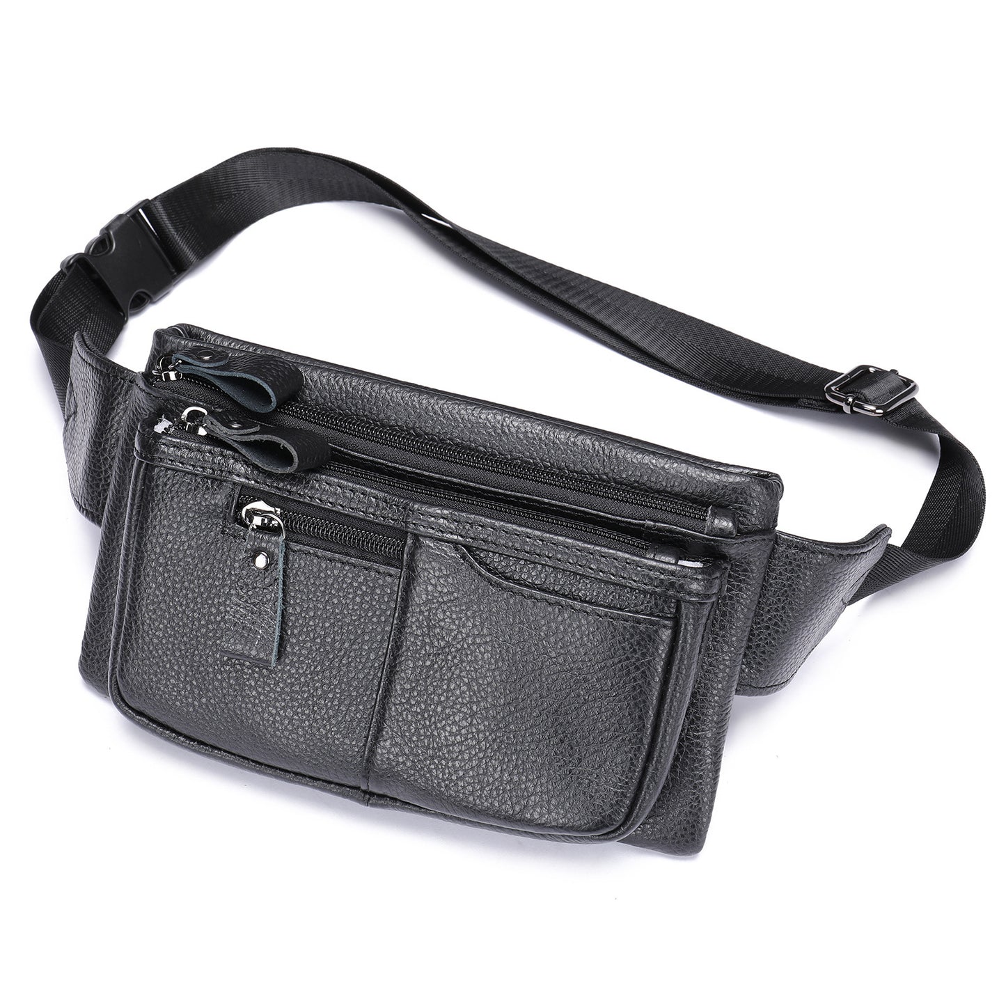 Li Ji | Original handmade genuine leather | Vintage free cutter functional waist bag No. 8953