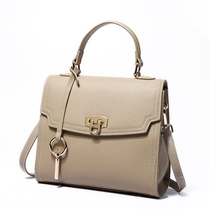 Li Ji | Original handmade genuine leather | Dingbanli pebbled large-capacity handbag No. 8993 