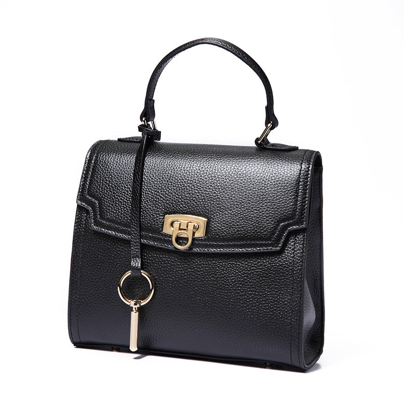 Li Ji | Original handmade genuine leather | Dingbanli pebbled large-capacity handbag No. 8993 