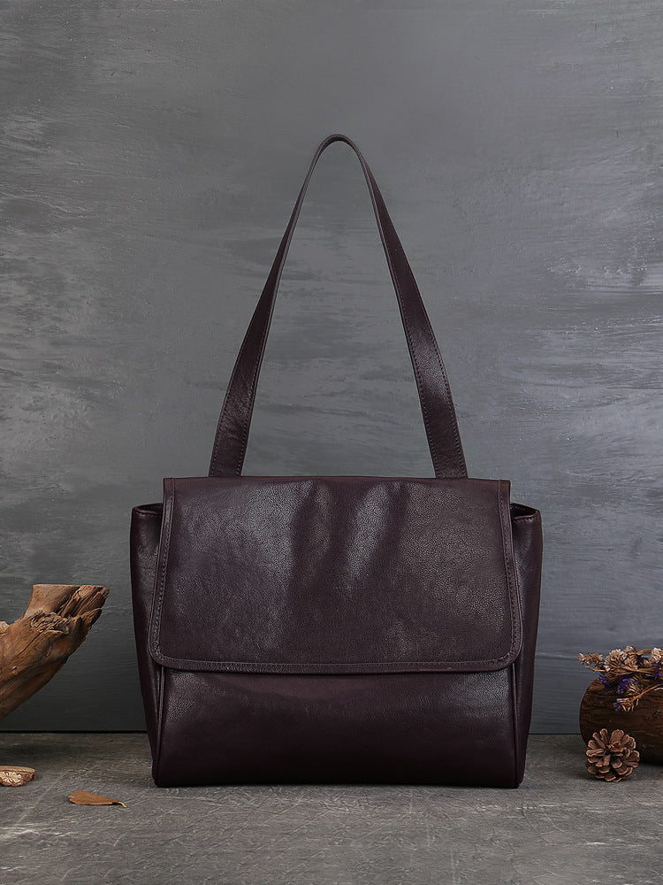 Li Ji | Original handmade genuine leather | Jieyu soft cowhide solid color handbag No. 9308 