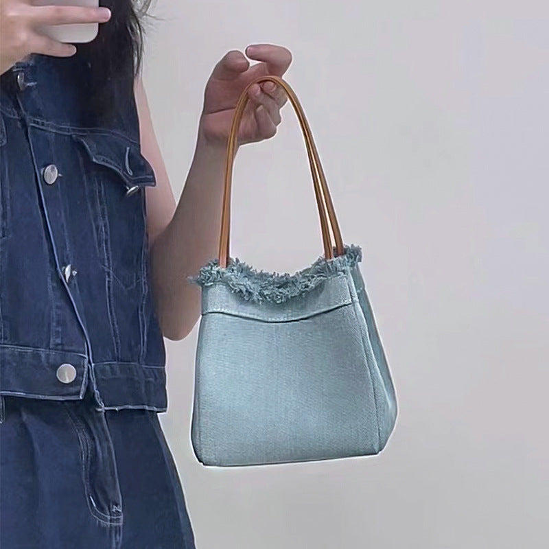 Li Ji | Original handmade leather | Simple lines and modern Yun Shu style canvas bag No. 9356-9 