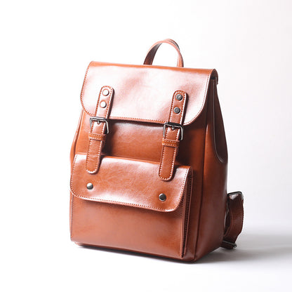 Li Ji | Original handmade genuine leather | Japanese genderless two-layer cowhide backpack No. 9360 