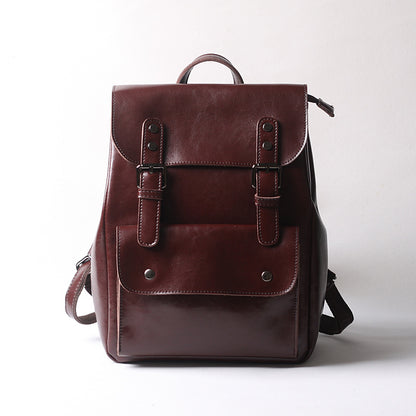 Li Ji | Original handmade genuine leather | Japanese genderless two-layer cowhide backpack No. 9360 