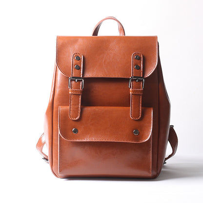 Li Ji | Original handmade genuine leather | Japanese genderless two-layer cowhide backpack No. 9360 