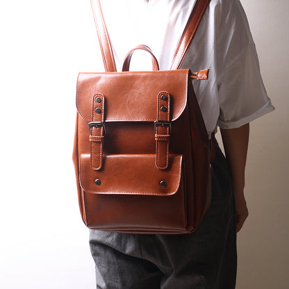 Li Ji | Original handmade genuine leather | Japanese genderless two-layer cowhide backpack No. 9360 