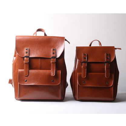 Li Ji | Original handmade genuine leather | Japanese genderless two-layer cowhide backpack No. 9360 