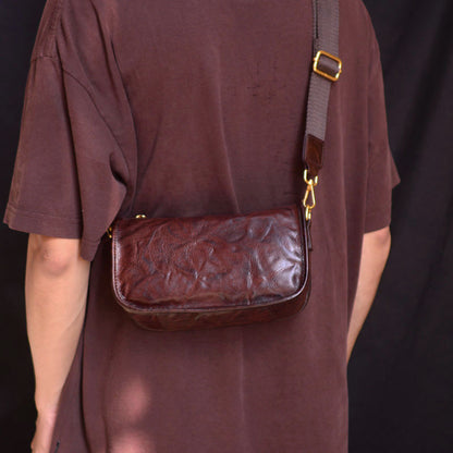 Li Ji | Original handmade leather | Genderless style ~ Casual cow leather shoulder bag No. 96018 