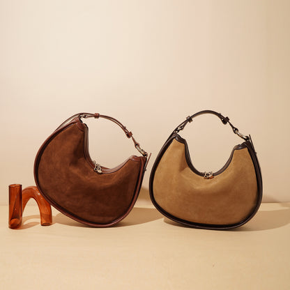 Li Ji | Original handmade genuine leather | Hand-touched nubuck leather saddle bag No. 9632A 