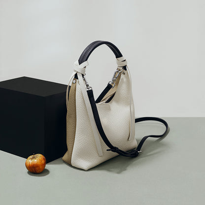 Li Ji | Original handmade genuine leather | Korean version of the color-blocked lunch box bag for a small number of people No. 9717 