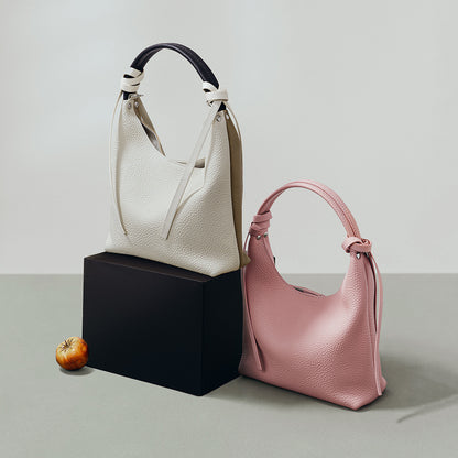 Li Ji | Original handmade genuine leather | Korean version of the color-blocked lunch box bag for a small number of people No. 9717 