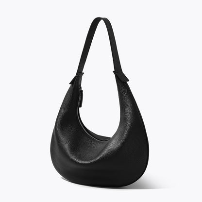 Li Ji | Original handmade genuine leather | Simple feel ~ lychee pattern top layer underarm crescent bag No. 9737 