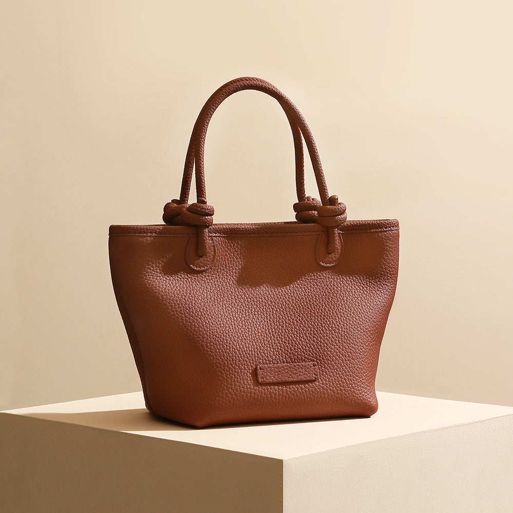 Li Ji | Original handmade leather | First-layer cowhide vegetable basket knot simple handbag No. 9750 