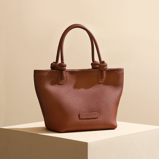 Li Ji | Original handmade leather | First-layer cowhide vegetable basket knot simple handbag No. 9750 