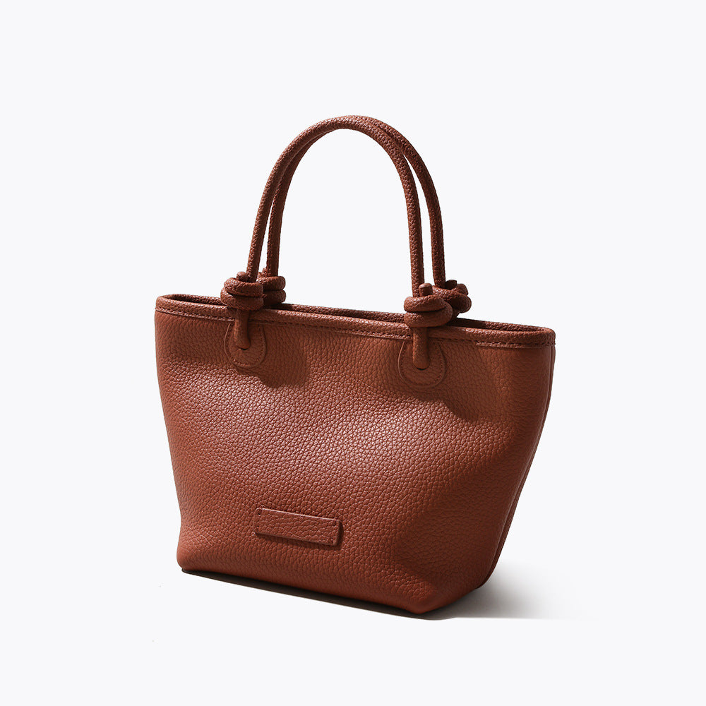 Li Ji | Original handmade leather | First-layer cowhide vegetable basket knot simple handbag No. 9750 