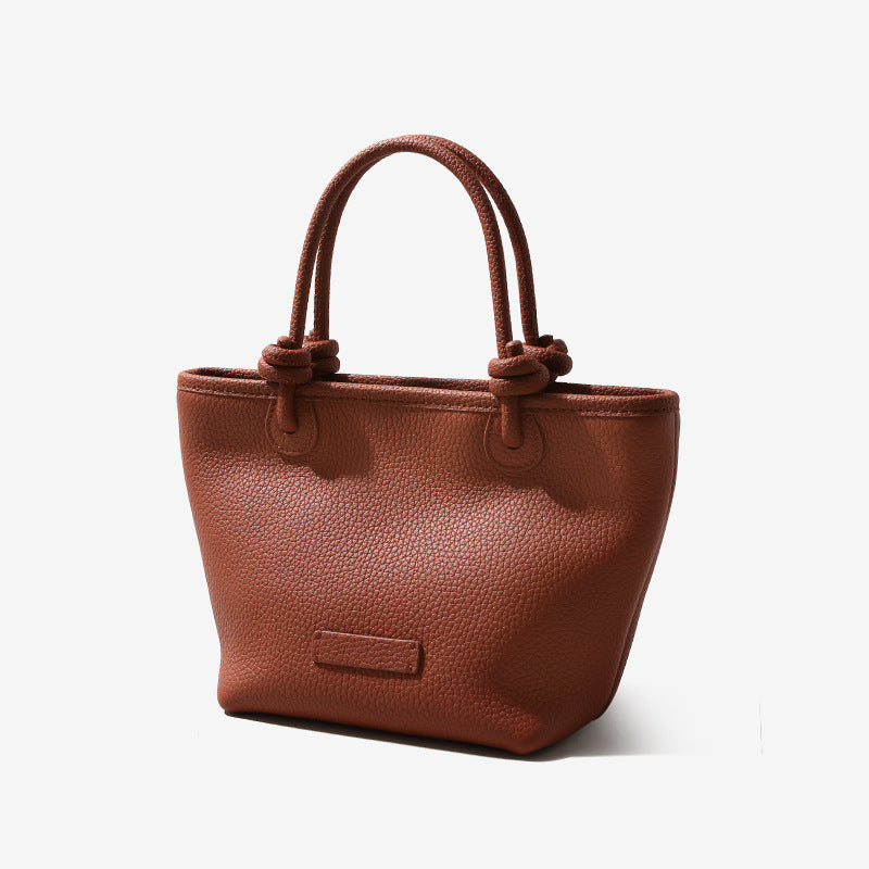 Li Ji | Original handmade leather | First-layer cowhide vegetable basket knot simple handbag No. 9750 