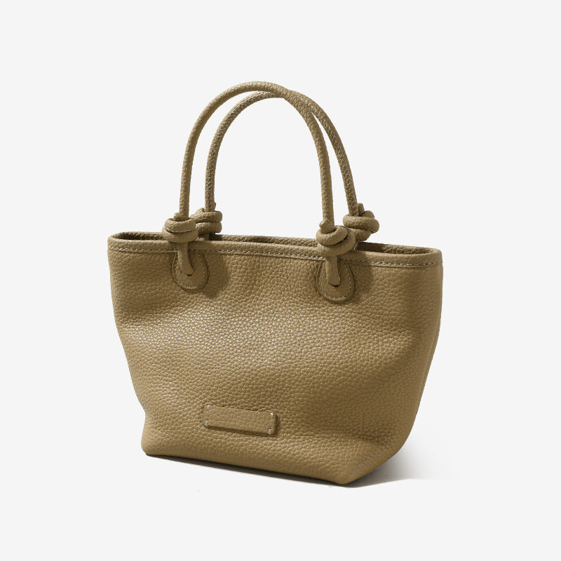 Li Ji | Original handmade leather | First-layer cowhide vegetable basket knot simple handbag No. 9750 