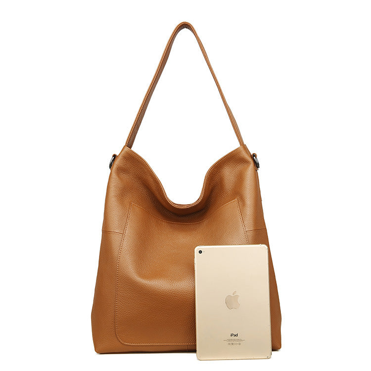 Li Ji | Original handmade genuine leather | 犊丝なtouchりのoversized first-layer cowhide tote bag No. 9912 